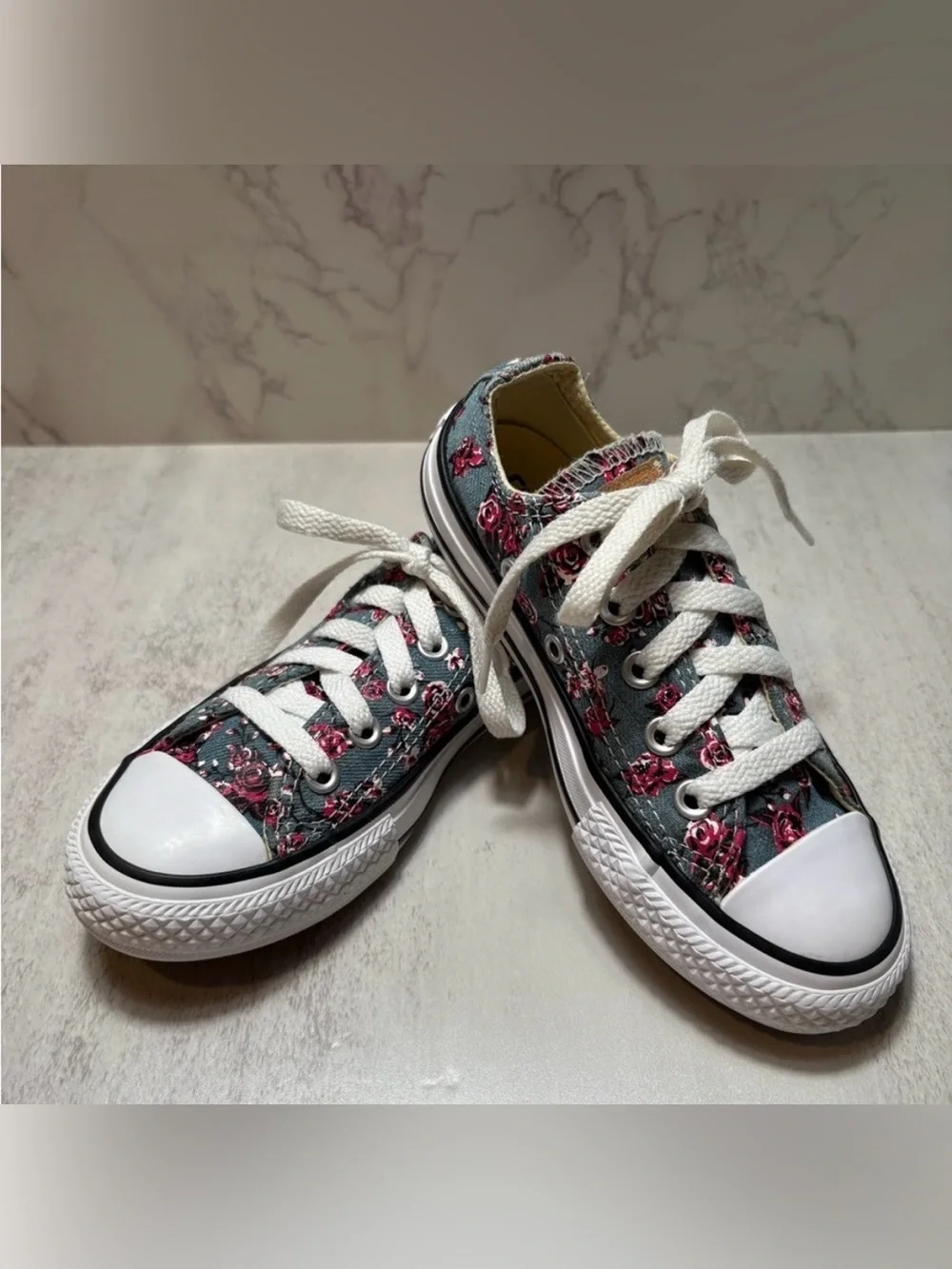 Converse Chuck Taylor All Star Low Top Sneakers Featuring Floral Rose Pattern